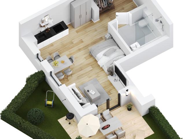 Raumwunder mit großer Terrasse und Gartenanteil