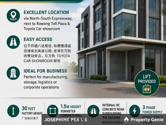 Rawang, Taman Perindustrian UB Brand New SemiD Factory For Sale