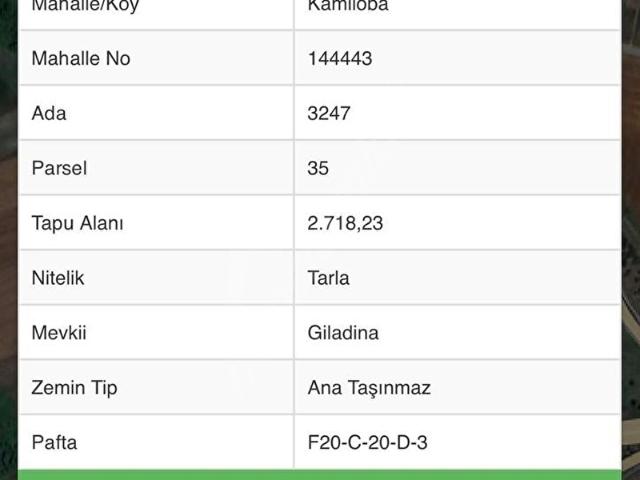 REMAX TOPRAK'TAN KAMILOBA TEM KUMBURGAZ KAVŞAĞINDA SATILIK TARLA