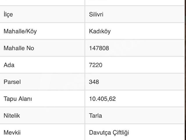REMAX TOPRAK'TAN SILIVRI KADIKÖY'DE ACIL SATILIK TARLA