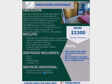 Renta de Cuartos amueblados
