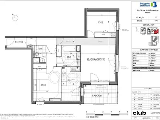 Rennes 35000 Achat / Vente appartement 3 pièces t3