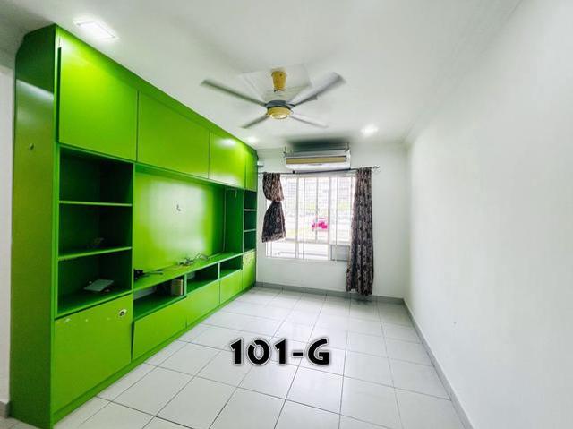 RENOVATED 813 sqft 3R2B Seri Jati Apartment Setia Alam Ground Floor