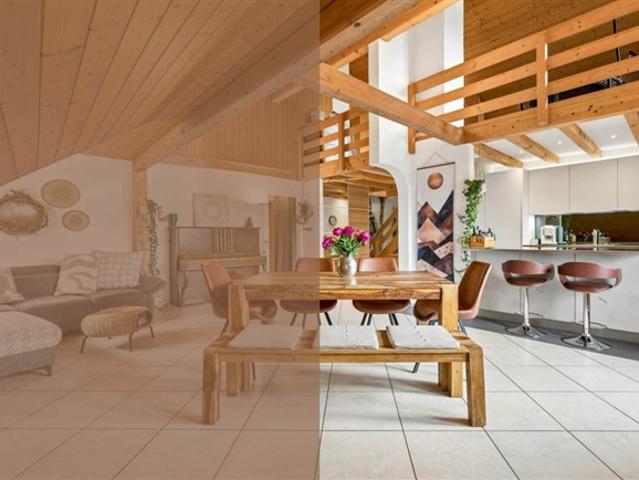 Renovierte Dachwohnung mit Weitblick an bevorzugter Wohnlage in Goldiwil