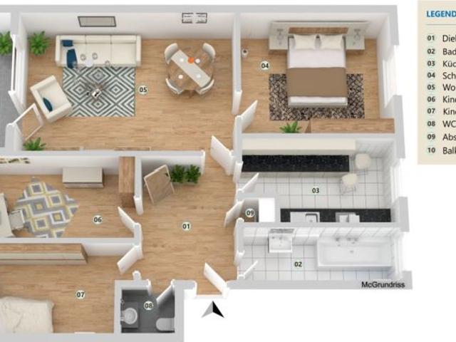 renovierte 4 Zimmer Wohnung