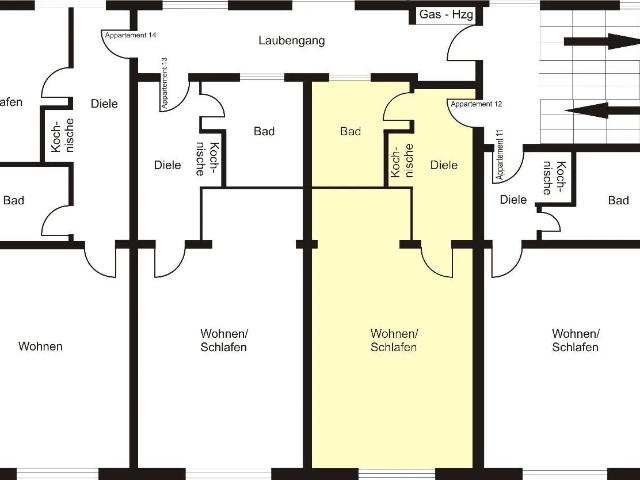 Renoviertes 1 Zimmer Appartement ca. 25,56 m² Nähe Kaiserstraßenviertel zu vermieten!