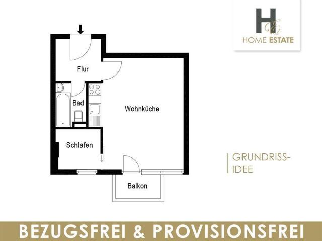 Renoviertes kleines 2 Zimmer Aparment & Provisionsfrei