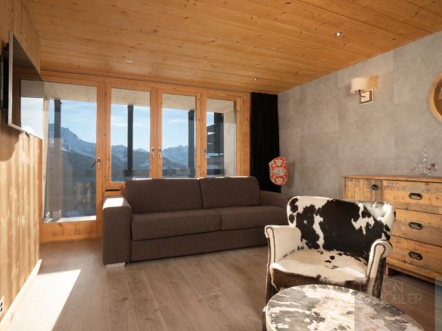 Renoviertes Ski in/Ski Out Studio mit Balkon und Bergblick – Gryon