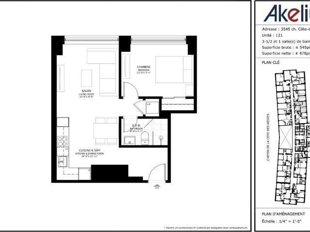 Regency 1 Bedroom Apartment for Rent at 3555 Ch De La Côte Des Neiges, Montréal, QC H3H 1V2