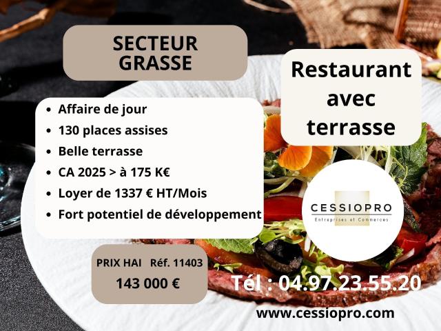 RESTAURANT AVEC TERRASSE OMBRAGEE DE 60 PLACES AFFAIRE DE JOUR A FORT POTENTIEL DE DEVELOPPEMENT