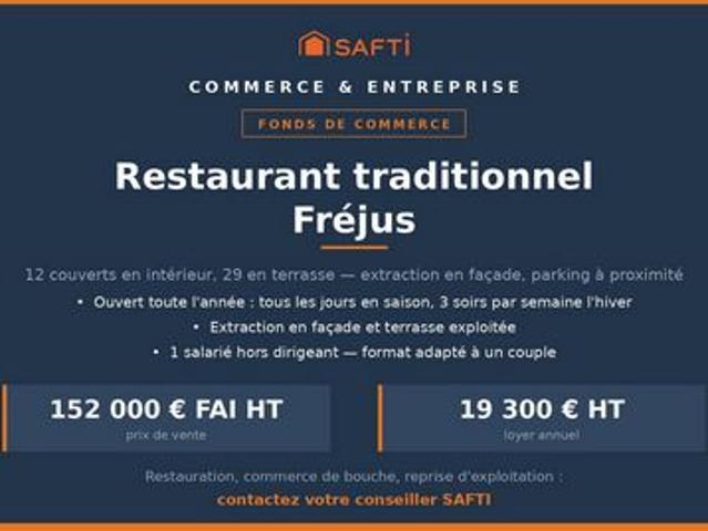 Restaurant à Fréjus, terrasse de 29 couverts