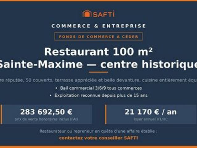 Restaurant réputé au cœur de Sainte Maxime