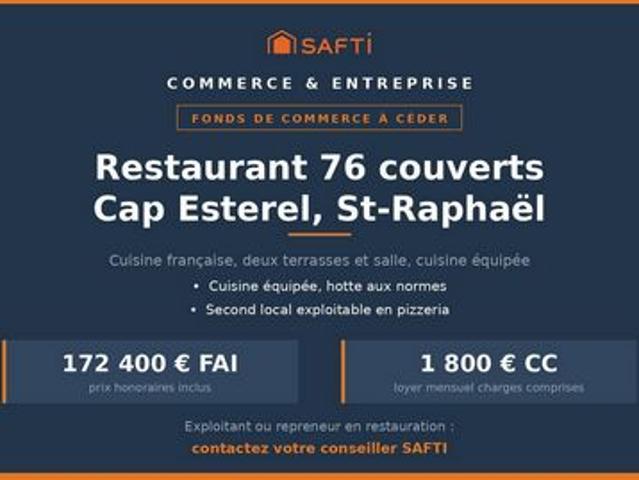 Restaurant 76 couverts à Cap Esterel à reprendre