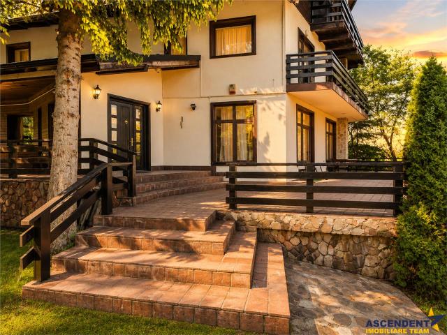 Resedinta versatila, 7 incaperi, camin elegant, terase, lot 800 mp, locuire/ turism