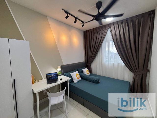 Residensi Riamas, OKR, New Medium Room FEMALE UNITFully Furnish 10” Mattress Aircond Wardrobe Table Chair