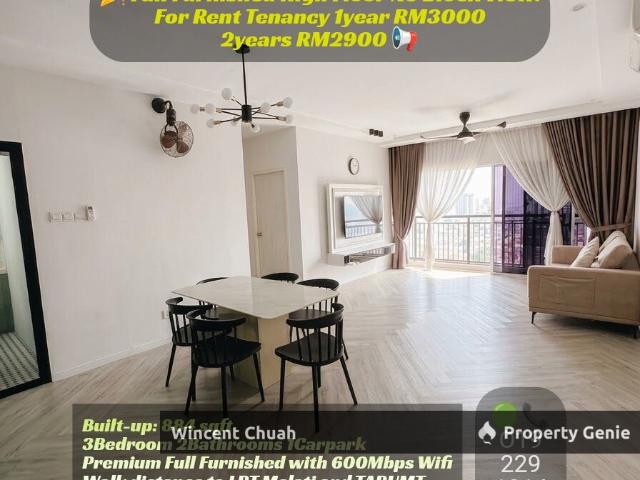 Residensi Vista Wirajaya Setapak For Rent | Fully Furnished Walk to LRT