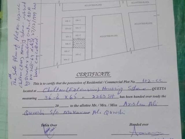 Residential Plot in Chilten Housing Scheme Quetta ID 24381