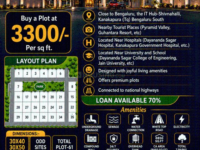 Residential Plot in Kanakapura for resale Bengaluru. The reference number is 20341988