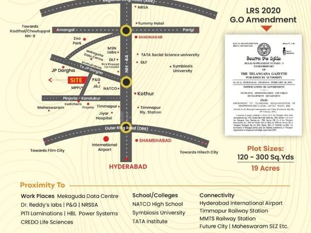 Residential Plot in Yella Reddy Guda for resale Hyderabad. The reference number is 19498848