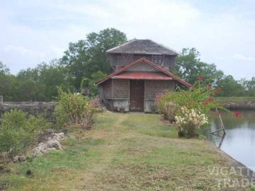 Resort with fish pond