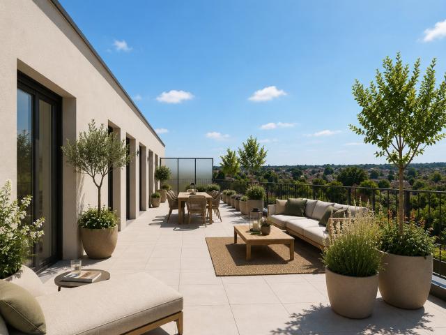 RETOUR DE LOT VISITABLE T4 AVEC TERRASSE XXL DE 35 m² EN DERNIER ÉTAGE 2 Pkgs 4 pièces, 80 m²