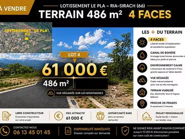 Ria Sirach 66500 Achat / Vente terrain