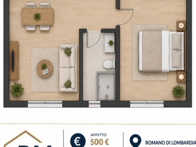 Romano di Lombardia bilocale in centro