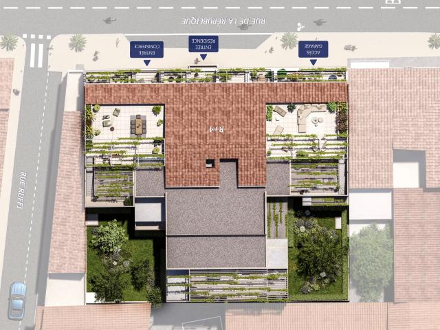 Romanité Grand T4 ROOT TOP 3 Terrasses Projet neuf