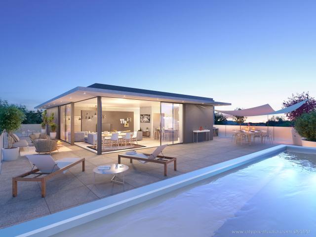 ROOFTOP AVEC PISCINE COEUR DE CASTELNAU LE LEZ 3 pièces, 119 m²