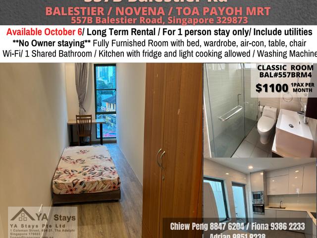 room / BALESTIER / NOVENA / TOA PAYOH M / Common room / 1pax stay / Available October 6
