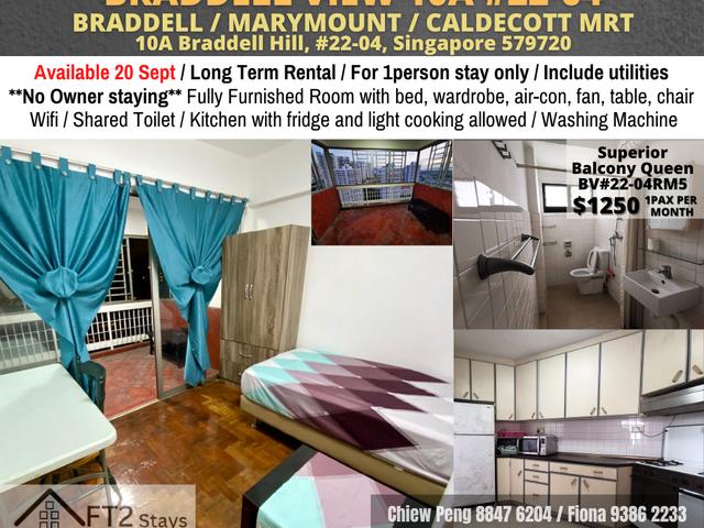 room / BRADDELL / MARYMOUNT / CALDECOTT MRT / Common room / 1pax stay / Available 20 Sept