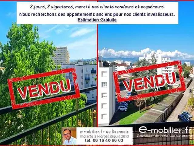Roanne 42300 Achat / Vente appartement 3 pièces t3