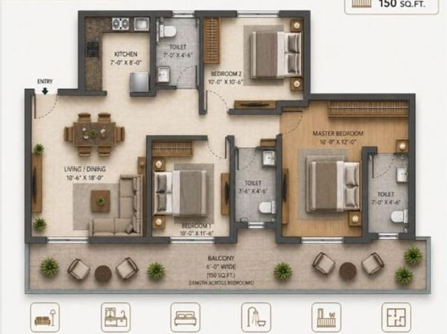 ROF Antares 3 Bedroom 800 Sq. Ft. Apartment in Sohna Sector 7 Gurgaon Listing ID: #10394