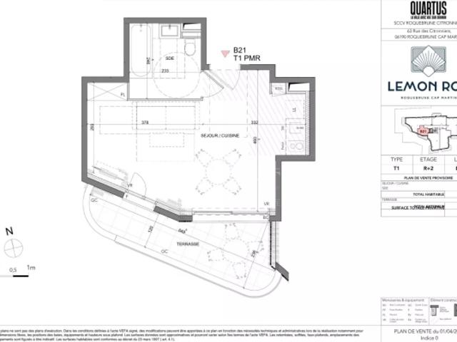 Roquebrune Cap Martin · T1 B21 – Lemon Roc · Studio neuf avec terrasse, livraison fin 2028, frais de notaire réduits et parking inclus