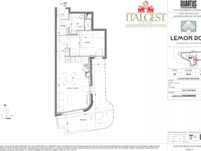 Roquebrune Cap Martin · T2 B44 – Lemon Roc · Appartement 2 pièces neuf avec grande terrasse, livraison 2028, frais de notaire réduits et parking inclus