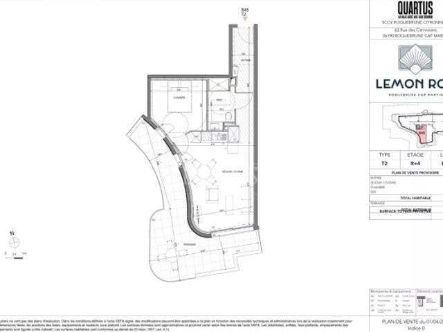 Roquebrune Cap Martin · T2 B45 – Lemon Roc · Appartement neuf avec grande terrasse, livraison fin 2028, frais de notaire réduits et parking inclus