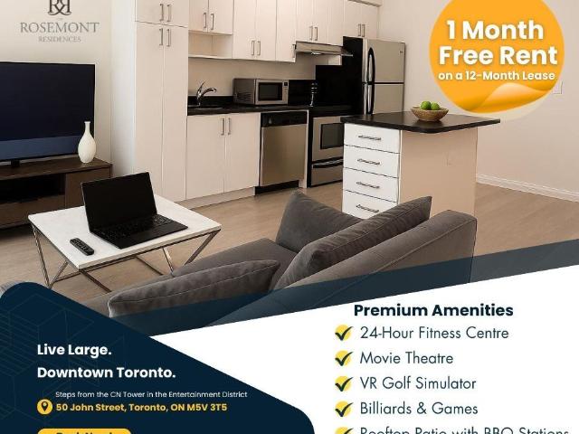 Rosemont Residences 1 Bedroom Apartment for Rent at 50 John St, Toronto, ON M5V 3T5 Entertainment District