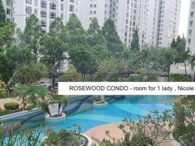 ROSEWOOD CONDO $1100 for 1 lady Woodlands MRT with swimming pool