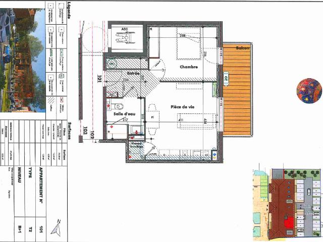 ROUFFIAC TOLOSAN T2 neuf avec balcon et parking – Rouffiac Tolosan Place des Ormeaux