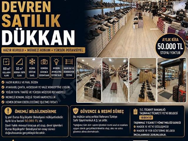 RT SAFİR'DE BURSA ATATÜRK ALT GEÇİTİNDE DEVREN KİRALIK DÜKKAN