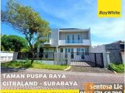 Rumah Taman Puspa Raya Citraland Surabaya Baru 2 Lantai Hook Taman Asri + PAGAR
