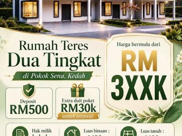 Rumah Teres 2 Tingkat Di Pokok Sena