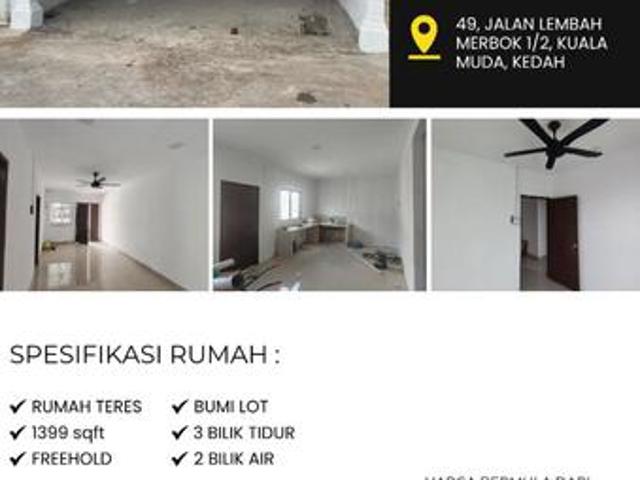 Rumah Teres Untuk Dijual JALAN LEMBAH MERBOK 12