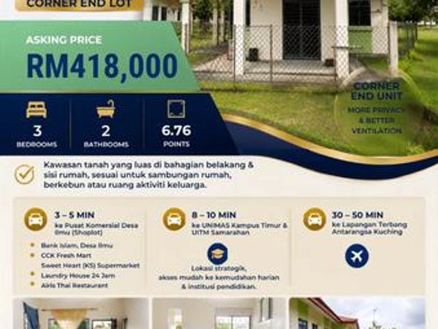 Rumah Teres Setingkat Desa Ilmu Kota Samarahan