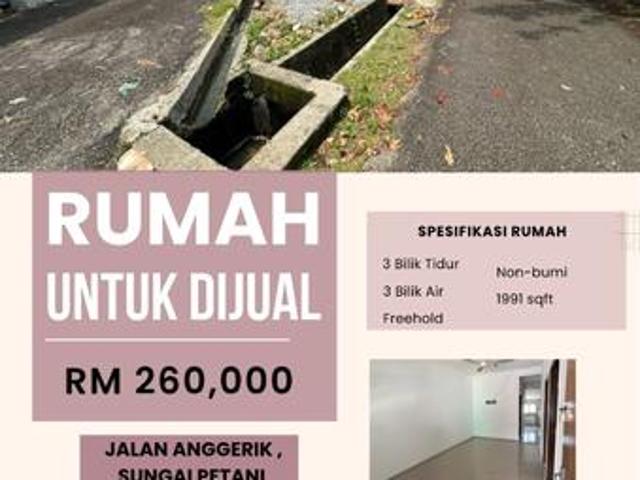 Rumah Untuk Dijual Jalan Anggerik 43 Sungai Petani