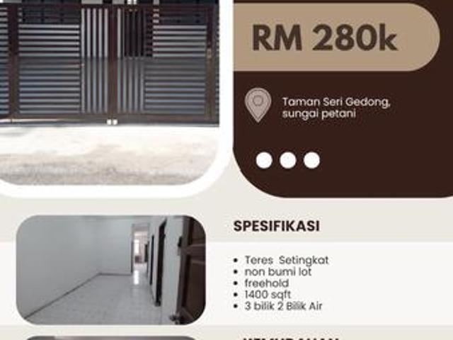 Rumah Untuk Dijual Taman Seri Gedong Sungai Petani