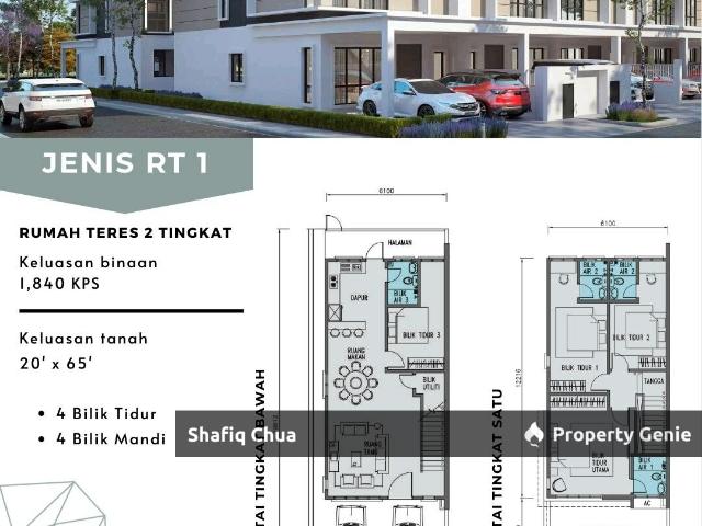 Rumah Baru Teres Dua Tingkat di Taman Belibis, Kuala Selangor