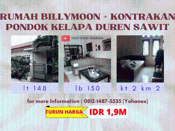 Rumah dijual di Pondok Kelapa, Jakarta Timur