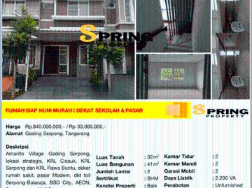 Rumah disewa di Gading Serpong, Tangerang