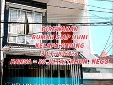 Rumah disewa di Kelapa Gading, Jakarta Utara